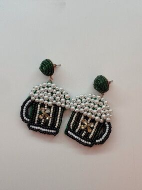 Piper K St. Paddy’s Day Beaded Beer Mug Earrings